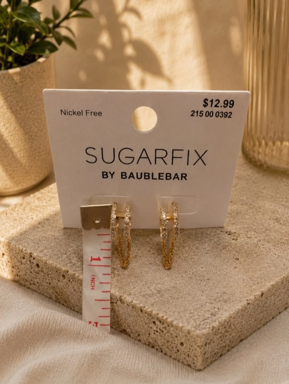 Baublebar Gold Chain Hoop Earrings - Picture 2 of 3